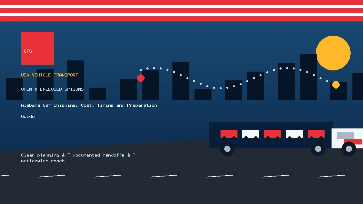 Alabama car shipping transport equipment visual
