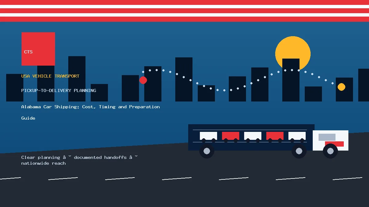 Alabama car shipping pickup and delivery visual