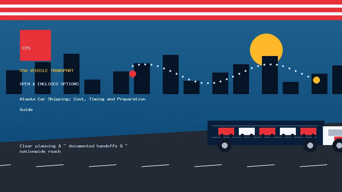 Alaska car shipping transport equipment visual