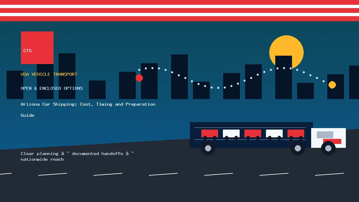 Arizona car shipping transport equipment visual