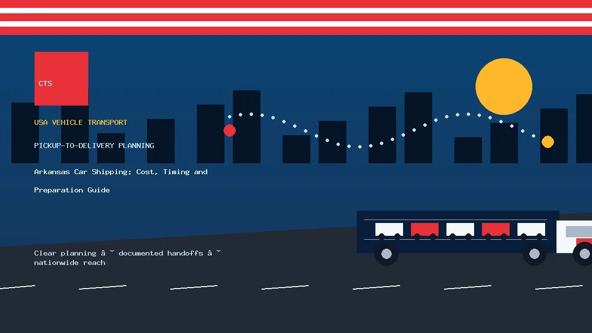 Arkansas car shipping pickup and delivery visual