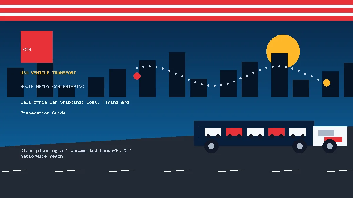 California Car Shipping: Cost, Timing and Preparation Guide