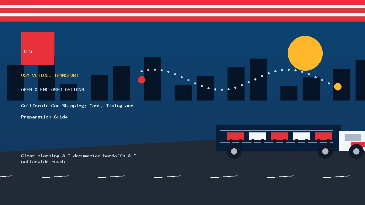 California car shipping transport equipment visual