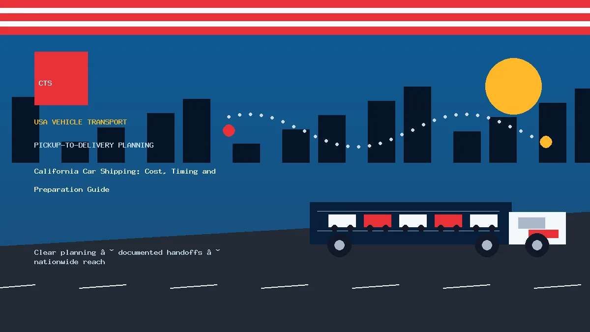 California car shipping pickup and delivery visual