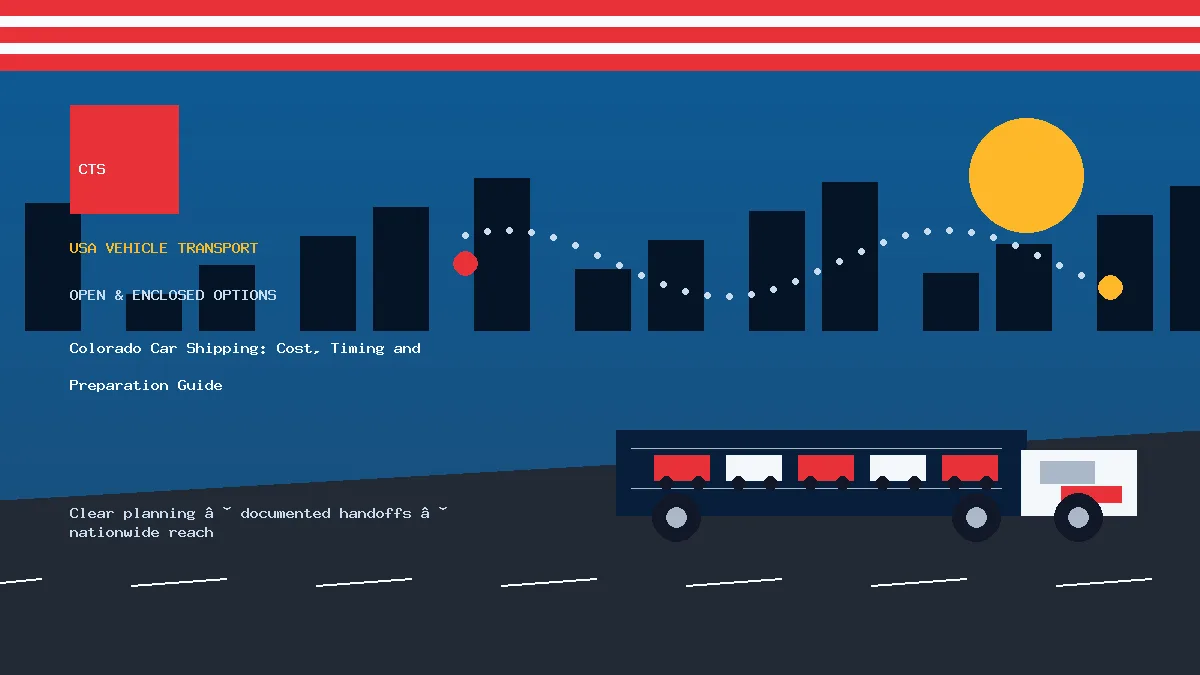 Colorado car shipping transport equipment visual