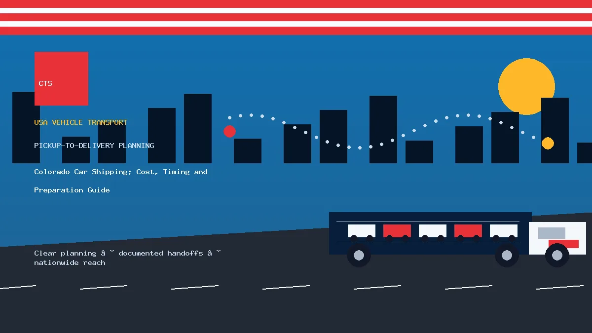 Colorado car shipping pickup and delivery visual