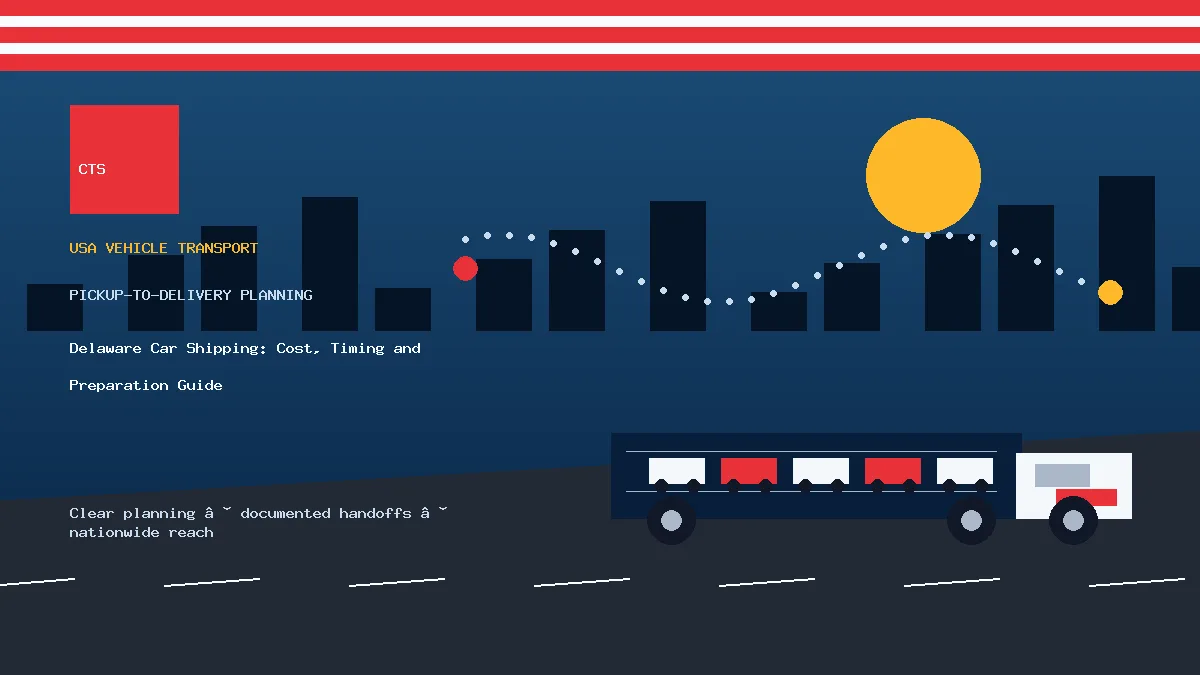 Delaware car shipping pickup and delivery visual