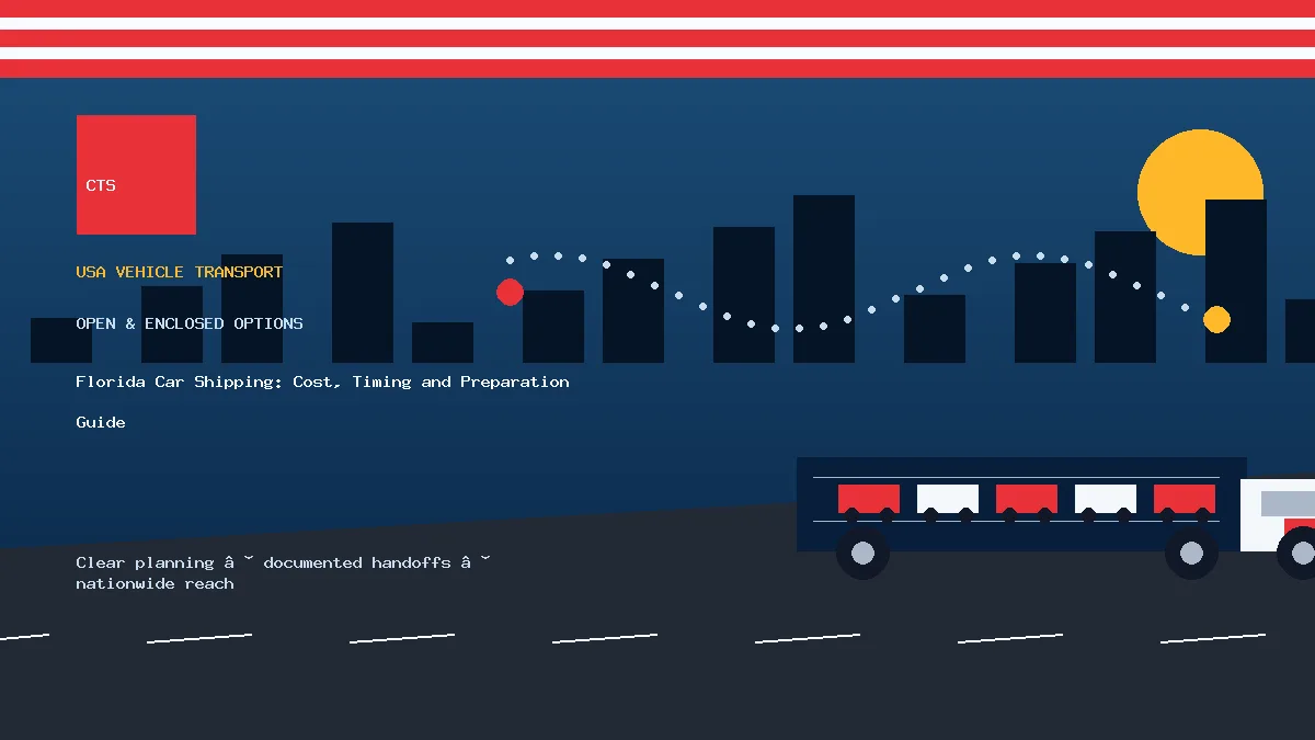 Florida car shipping transport equipment visual