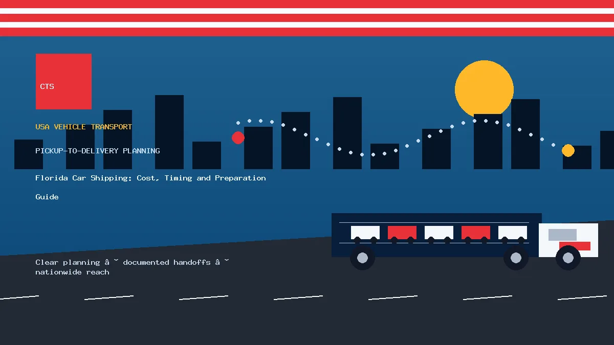 Florida car shipping pickup and delivery visual