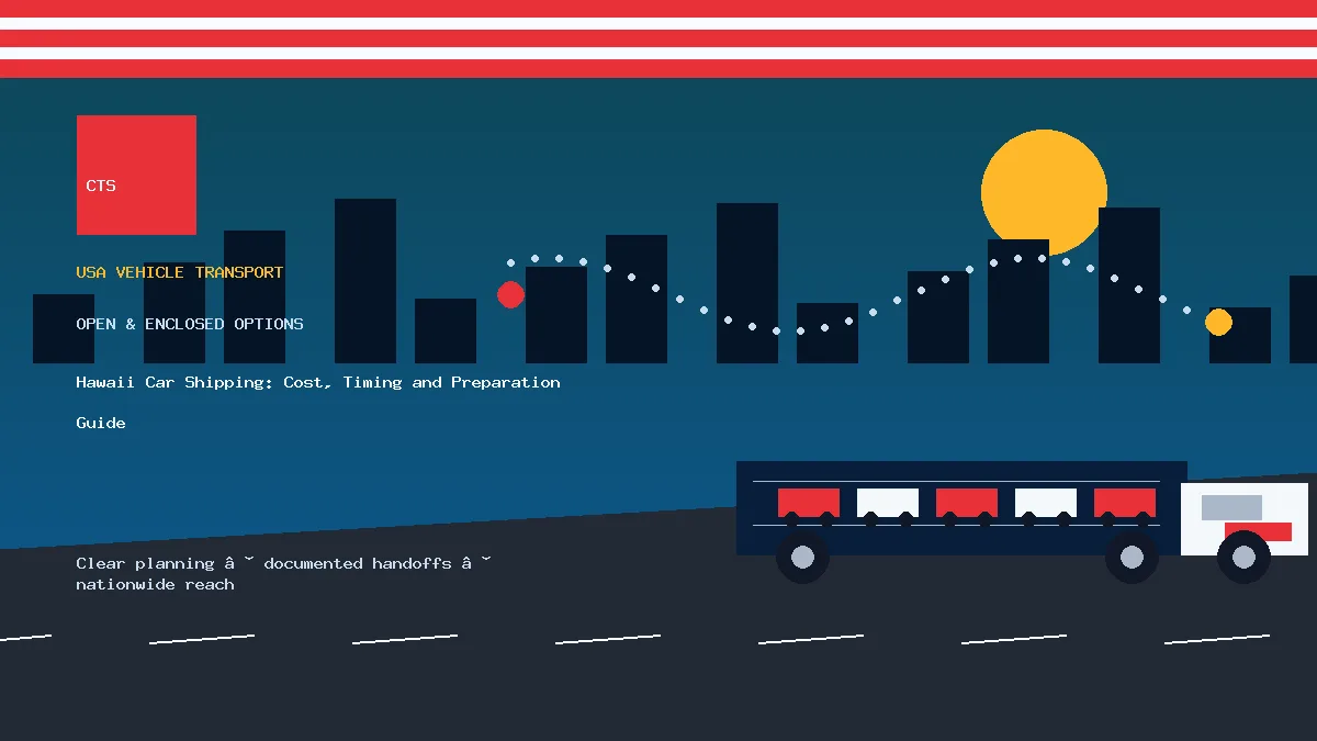 Hawaii car shipping transport equipment visual