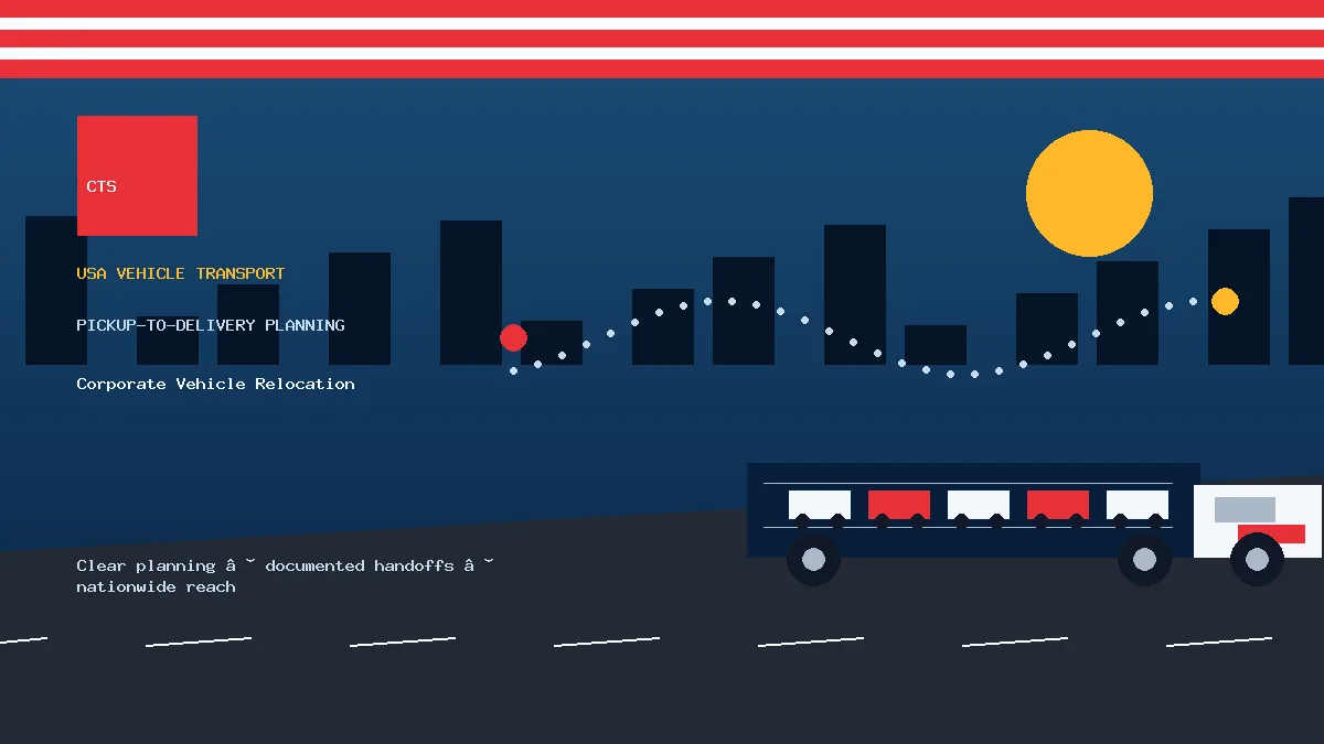 Corporate Vehicle Relocation pickup to delivery planning