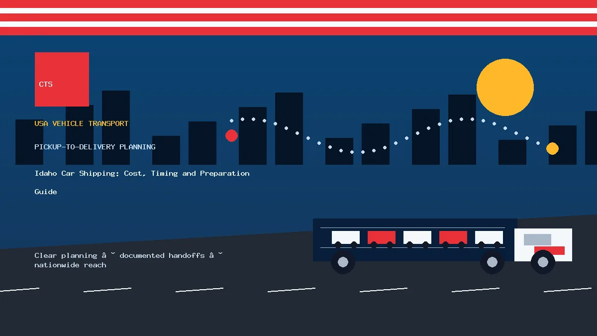 Idaho car shipping pickup and delivery visual
