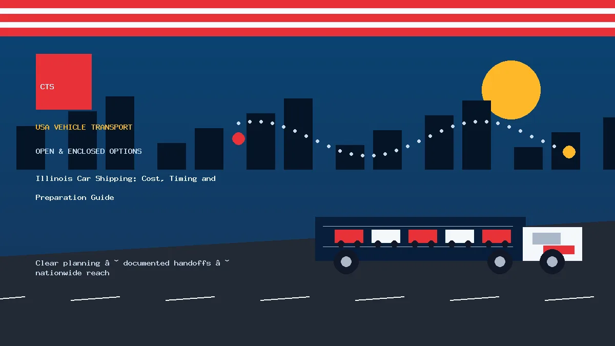 Illinois car shipping transport equipment visual