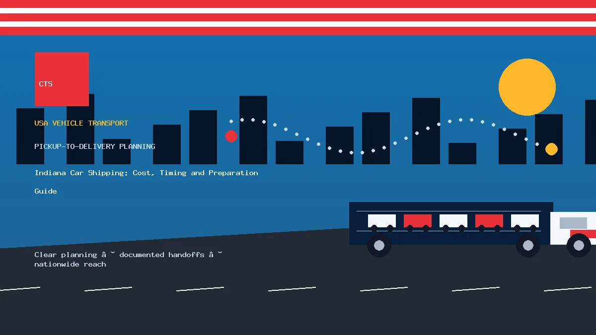 Indiana car shipping pickup and delivery visual