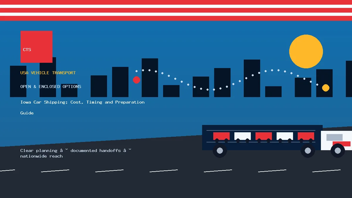 Iowa car shipping transport equipment visual