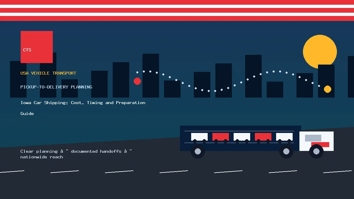 Iowa car shipping pickup and delivery visual