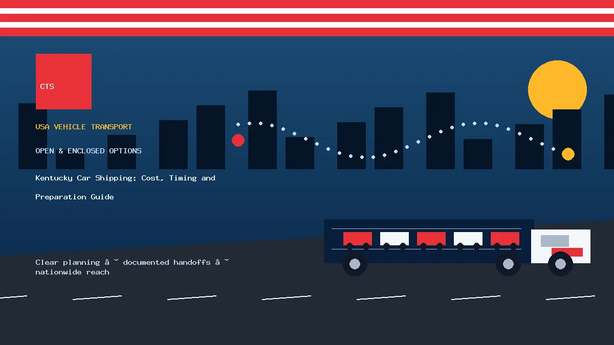 Kentucky car shipping transport equipment visual