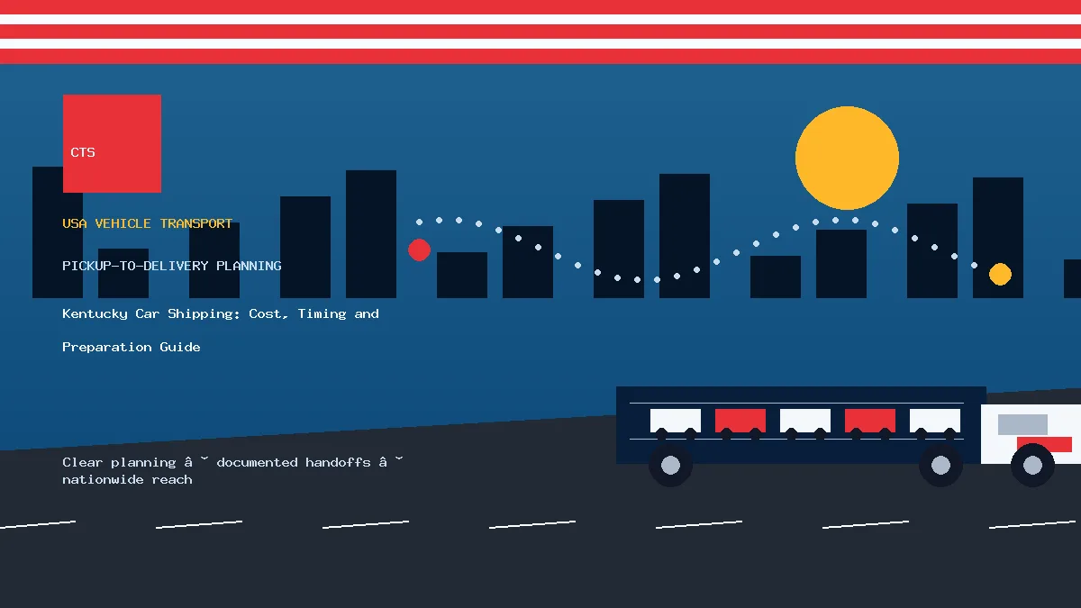 Kentucky car shipping pickup and delivery visual