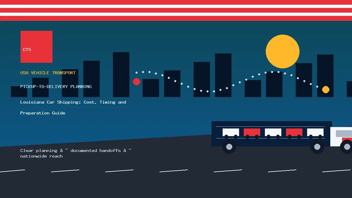 Louisiana car shipping pickup and delivery visual