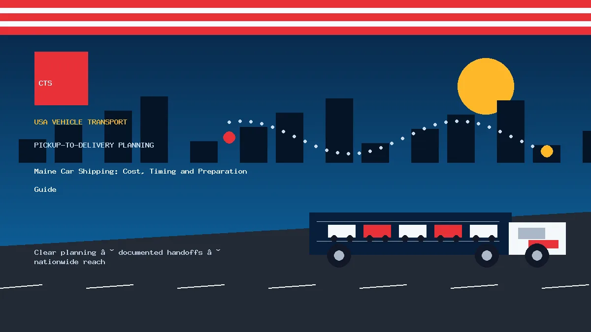 Maine car shipping pickup and delivery visual