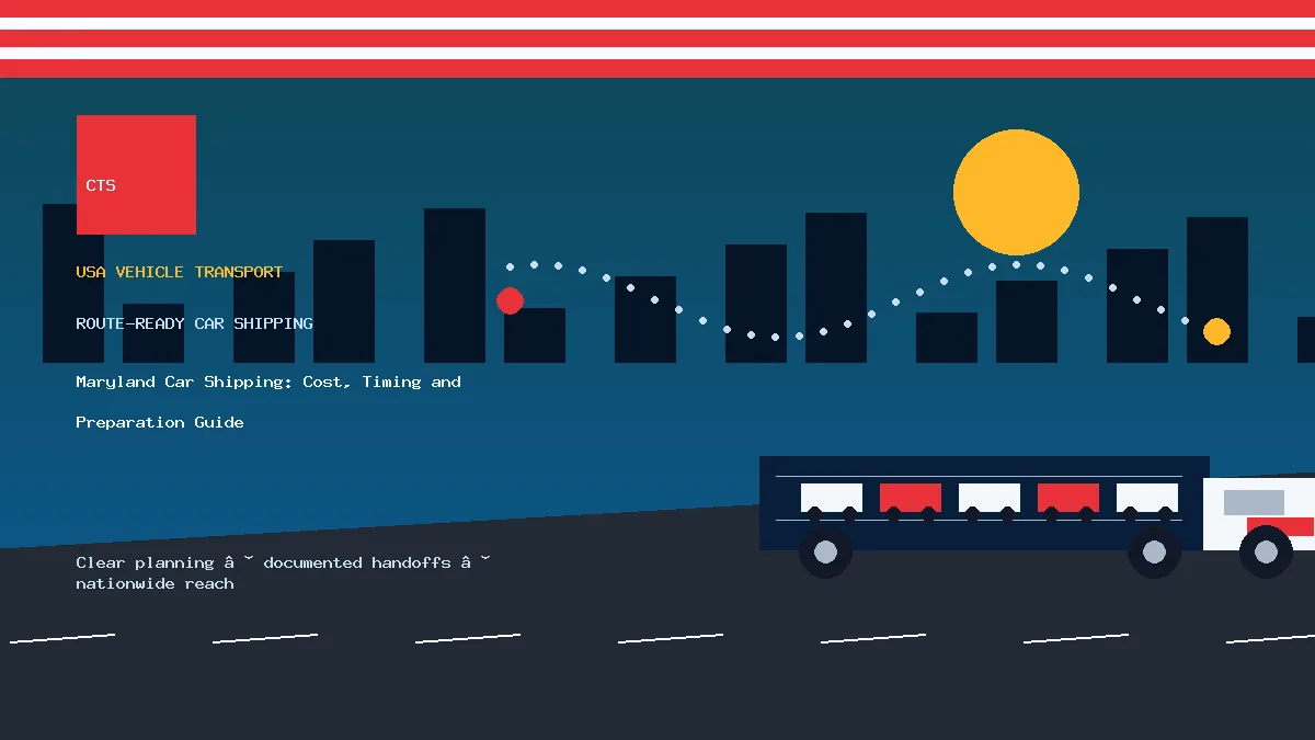 Maryland Car Shipping: Cost, Timing and Preparation Guide