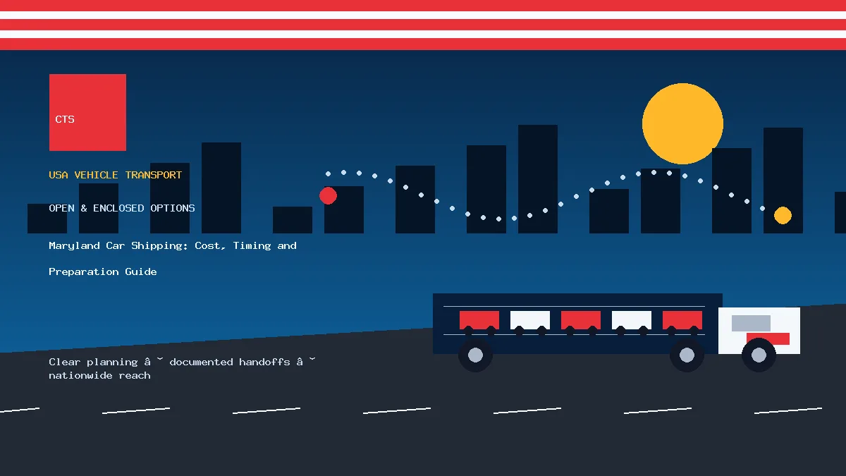 Maryland car shipping transport equipment visual