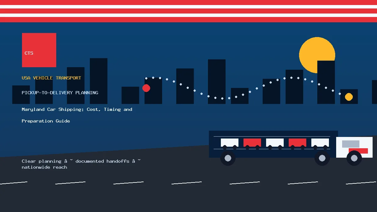 Maryland car shipping pickup and delivery visual