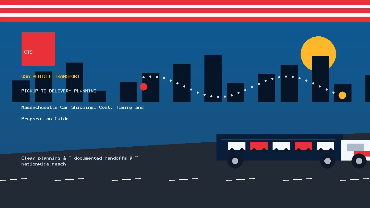 Massachusetts car shipping pickup and delivery visual