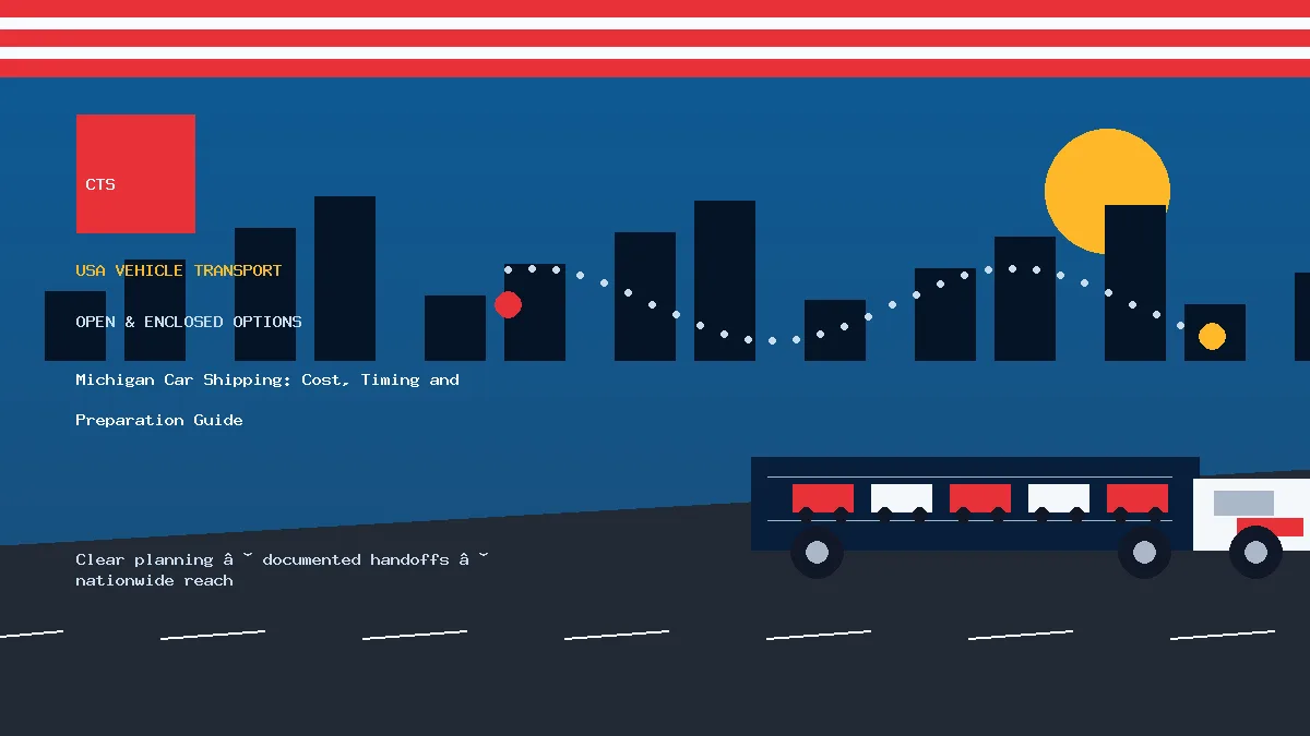 Michigan car shipping transport equipment visual