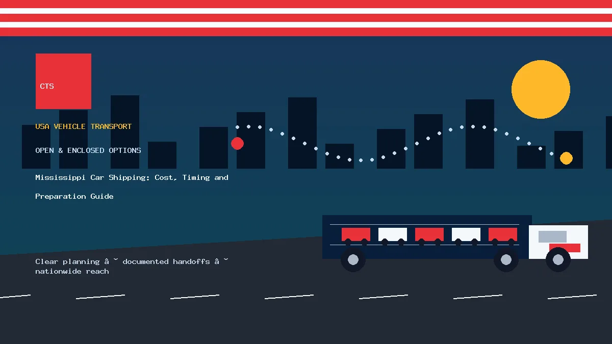 Mississippi car shipping transport equipment visual