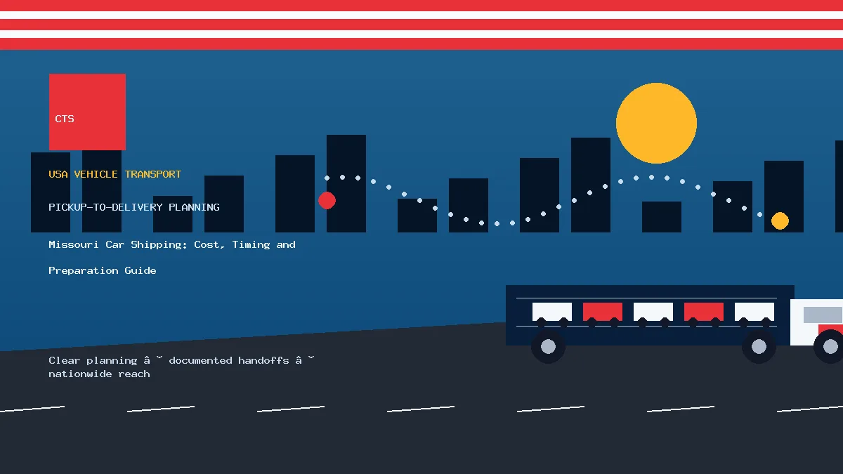 Missouri car shipping pickup and delivery visual