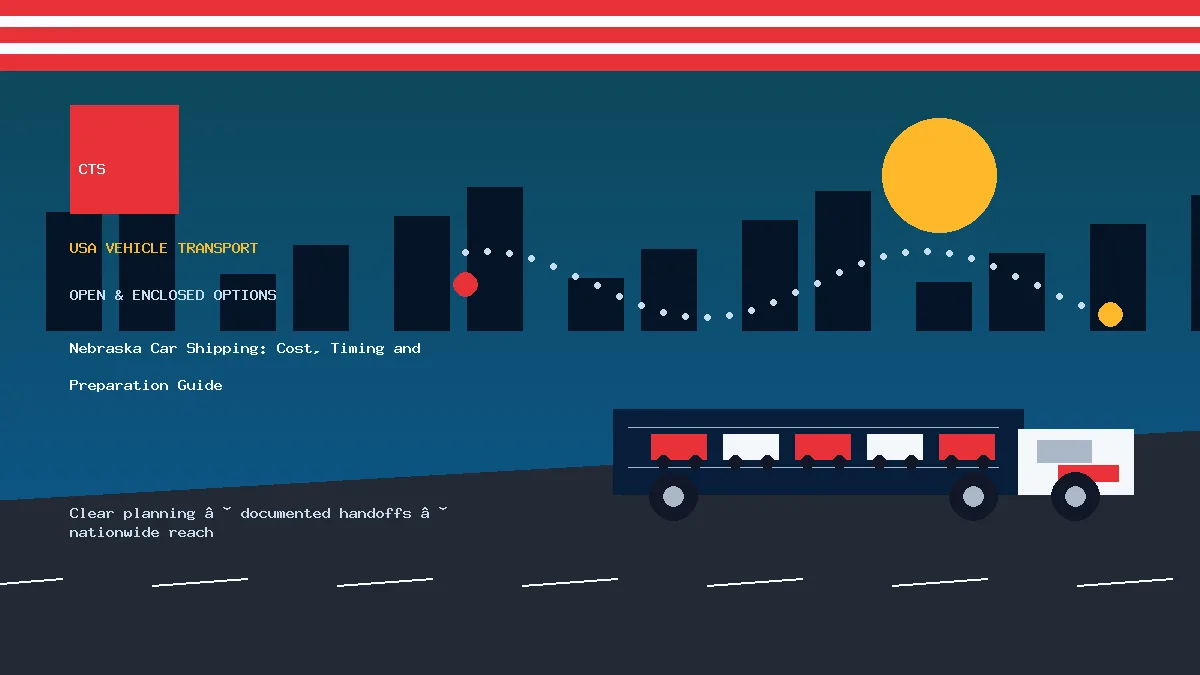 Nebraska car shipping transport equipment visual