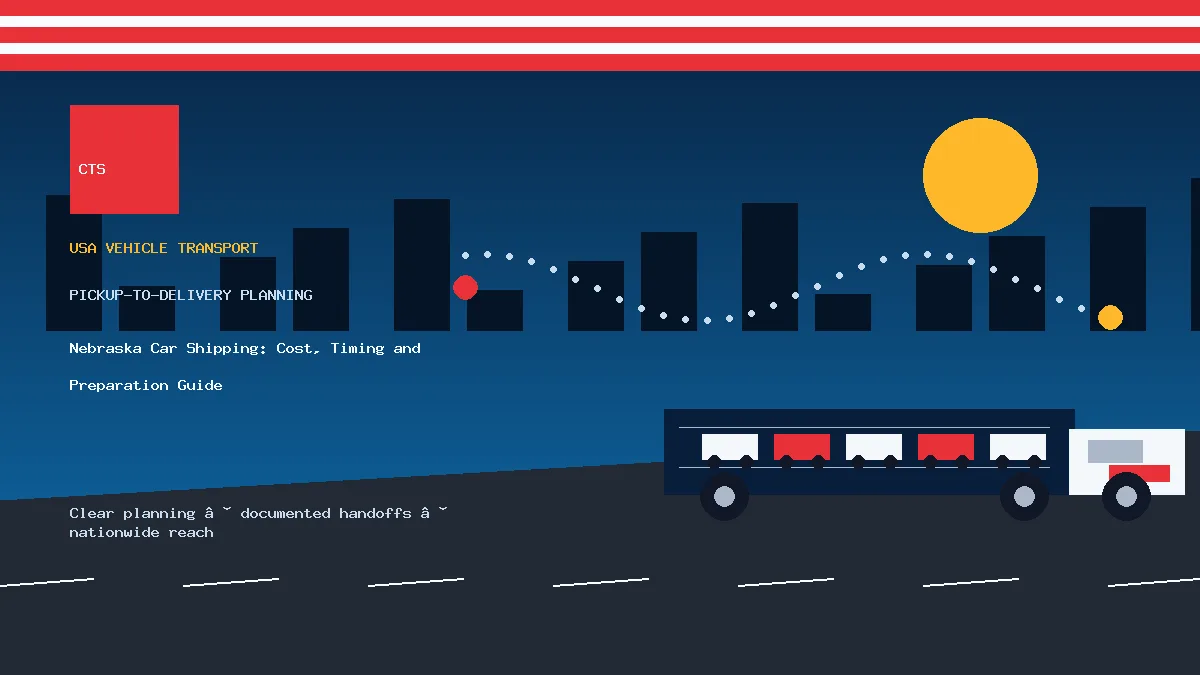 Nebraska car shipping pickup and delivery visual