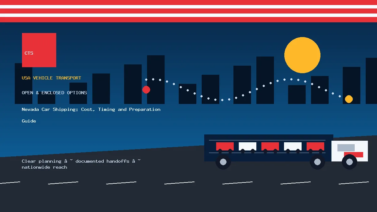 Nevada car shipping transport equipment visual