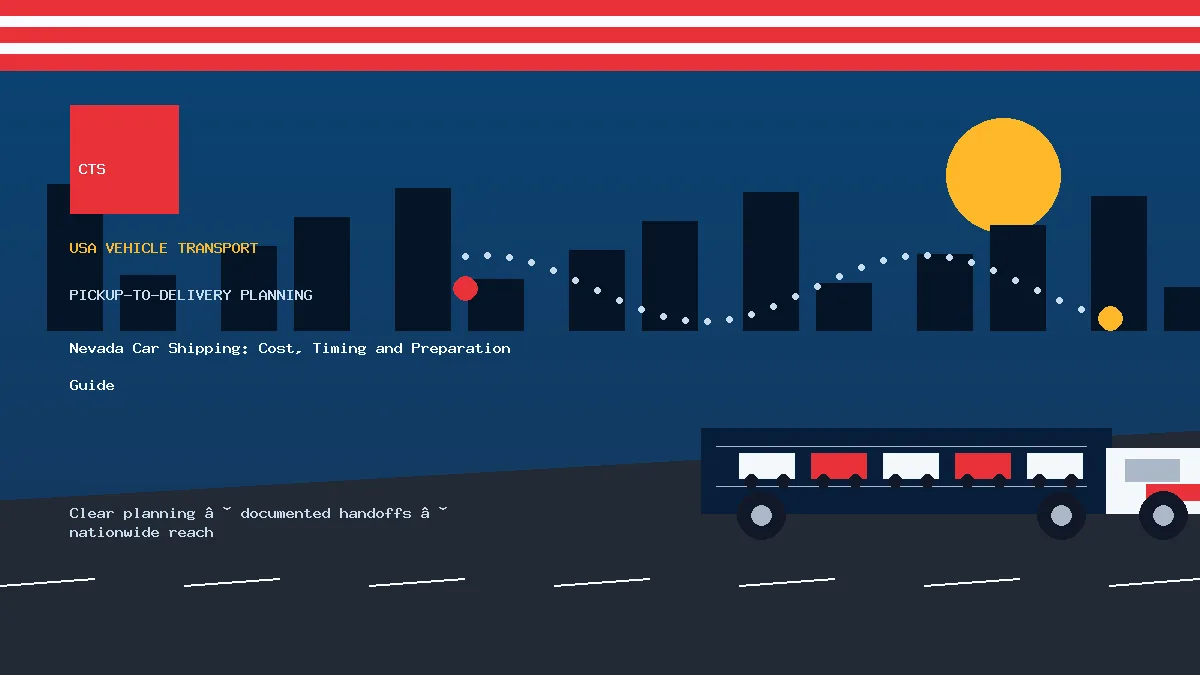 Nevada car shipping pickup and delivery visual