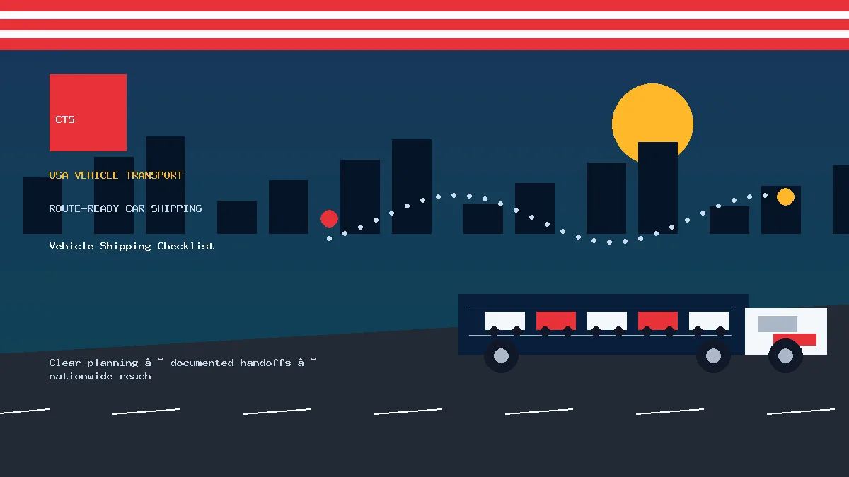 Vehicle Shipping Checklist USA car transport visual