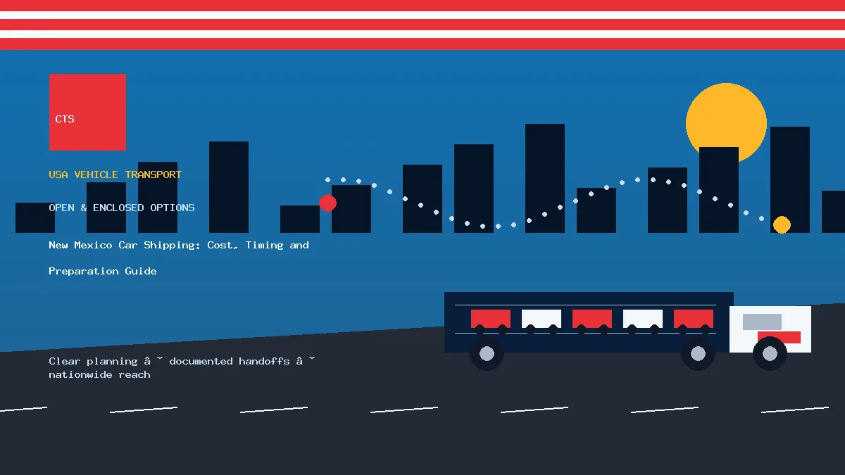 New Mexico car shipping transport equipment visual