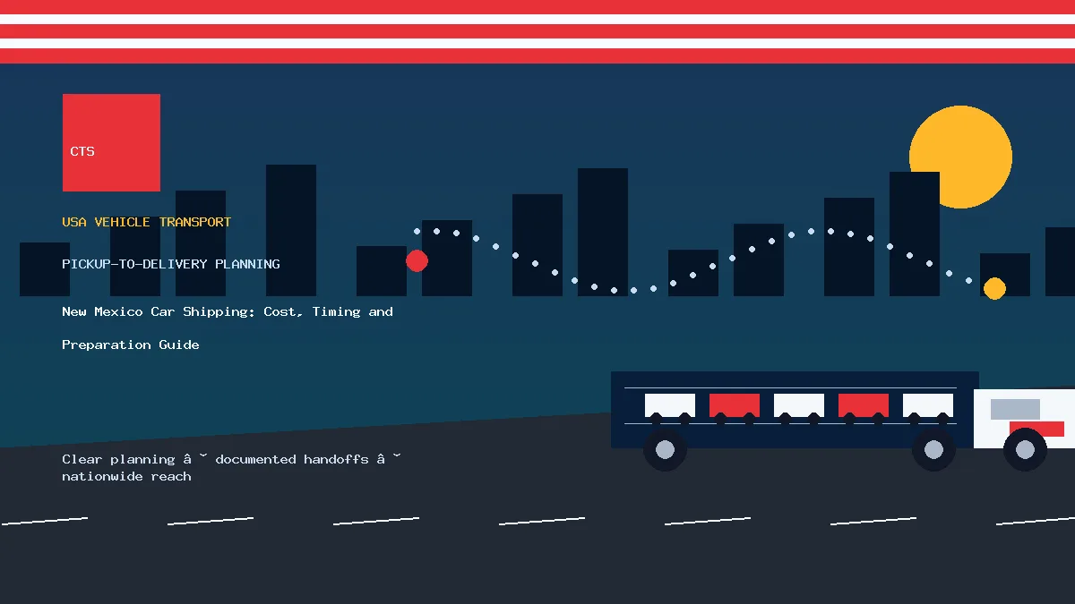 New Mexico car shipping pickup and delivery visual