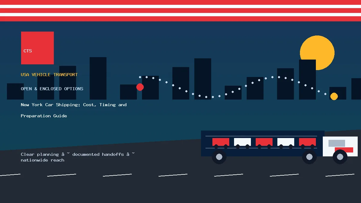 New York car shipping transport equipment visual