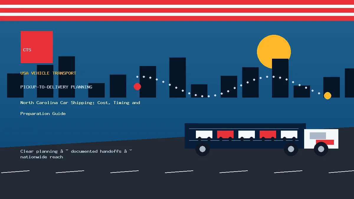 North Carolina car shipping pickup and delivery visual