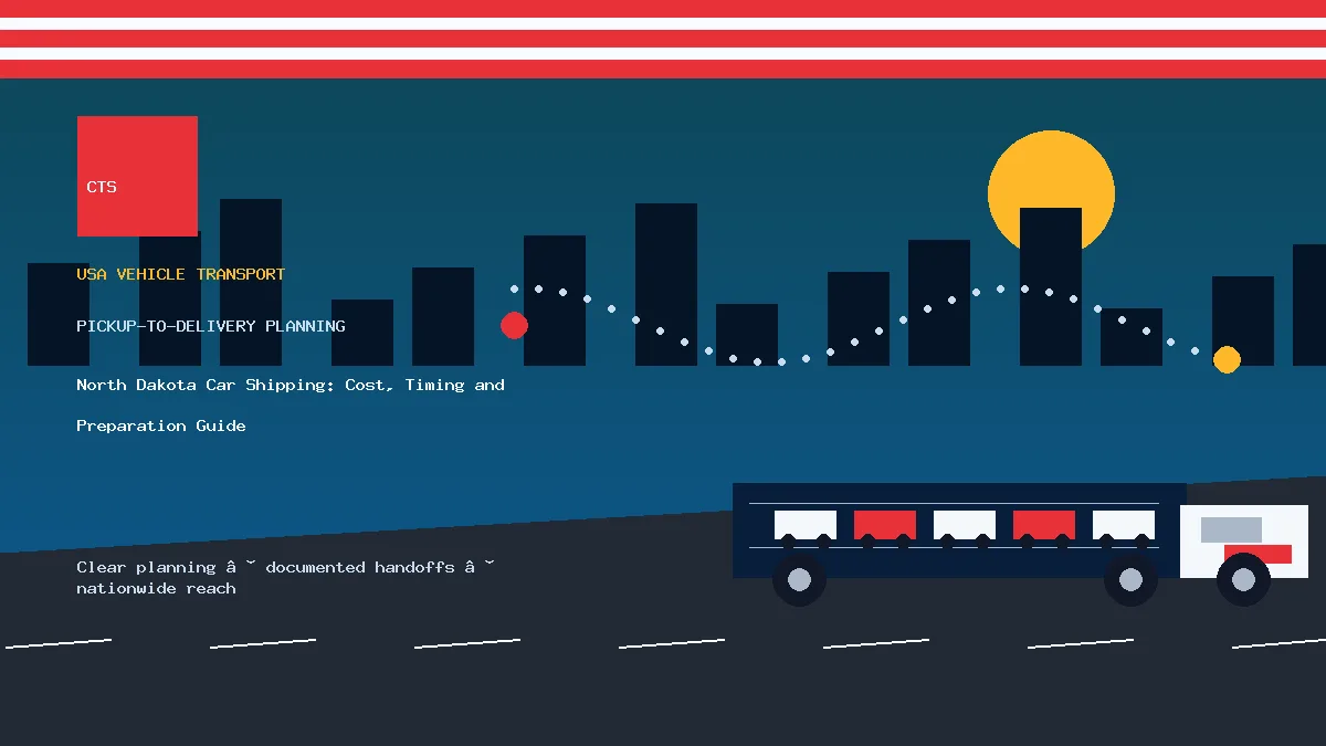 North Dakota car shipping pickup and delivery visual