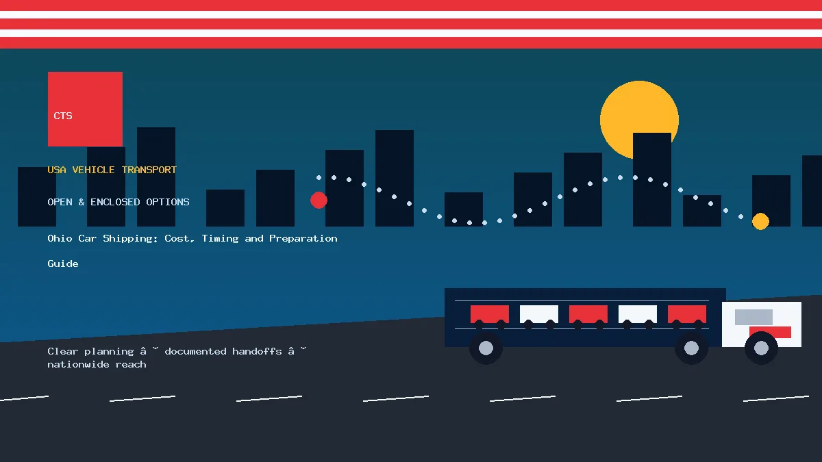 Ohio car shipping transport equipment visual