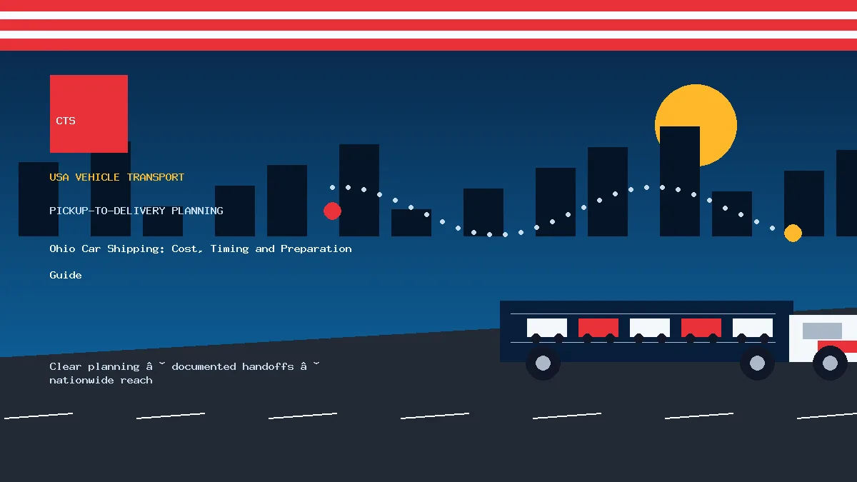 Ohio car shipping pickup and delivery visual