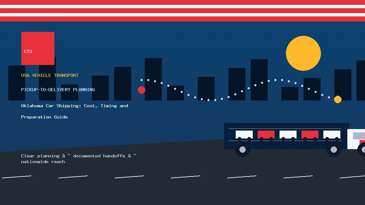 Oklahoma car shipping pickup and delivery visual