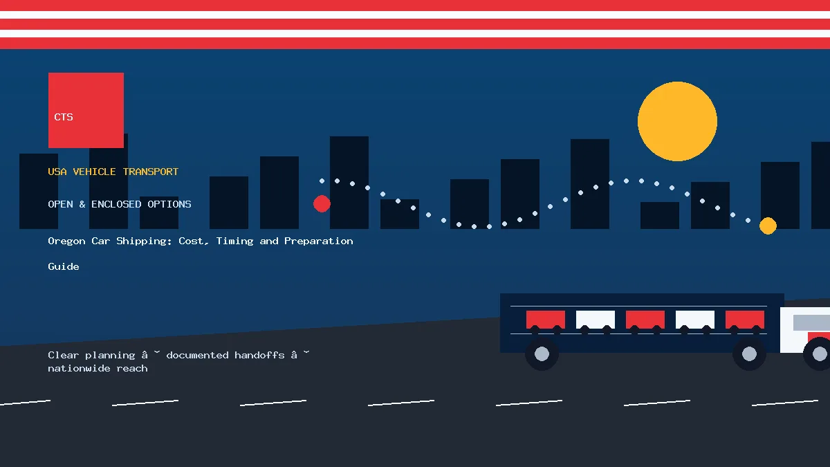 Oregon car shipping transport equipment visual