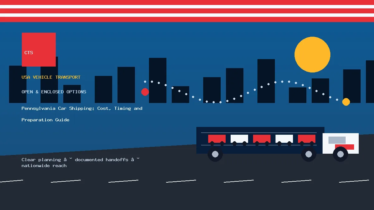 Pennsylvania car shipping transport equipment visual