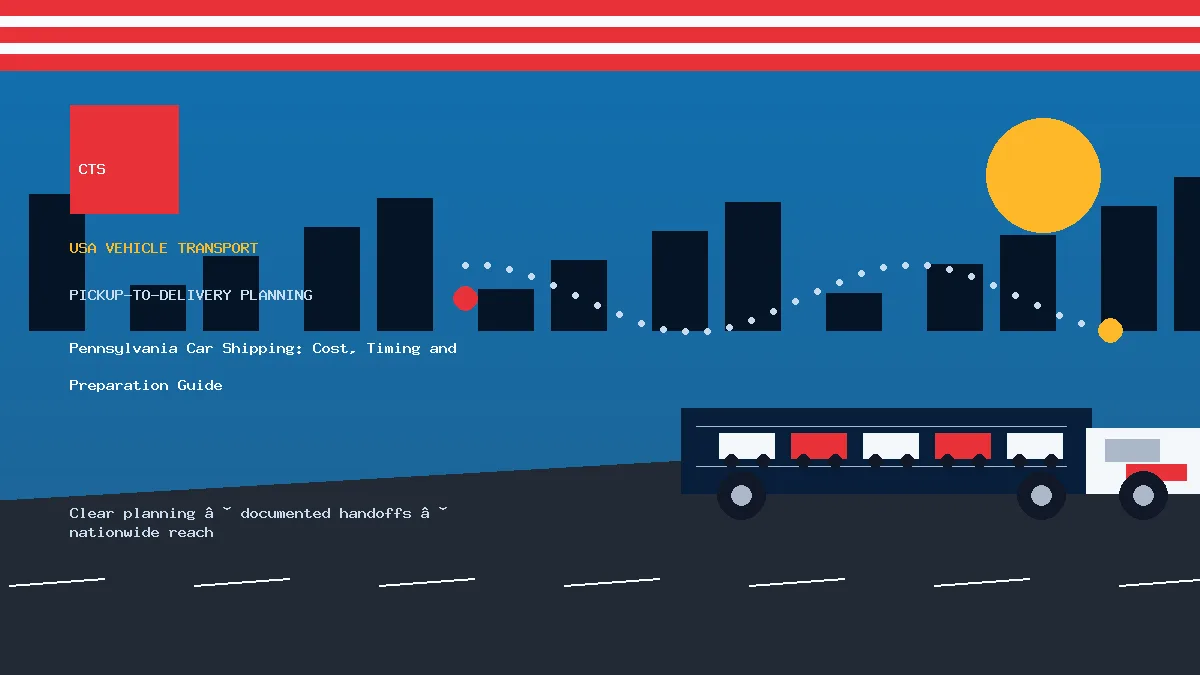 Pennsylvania car shipping pickup and delivery visual