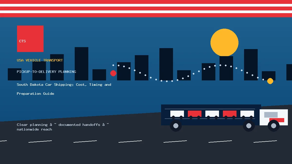South Dakota car shipping pickup and delivery visual