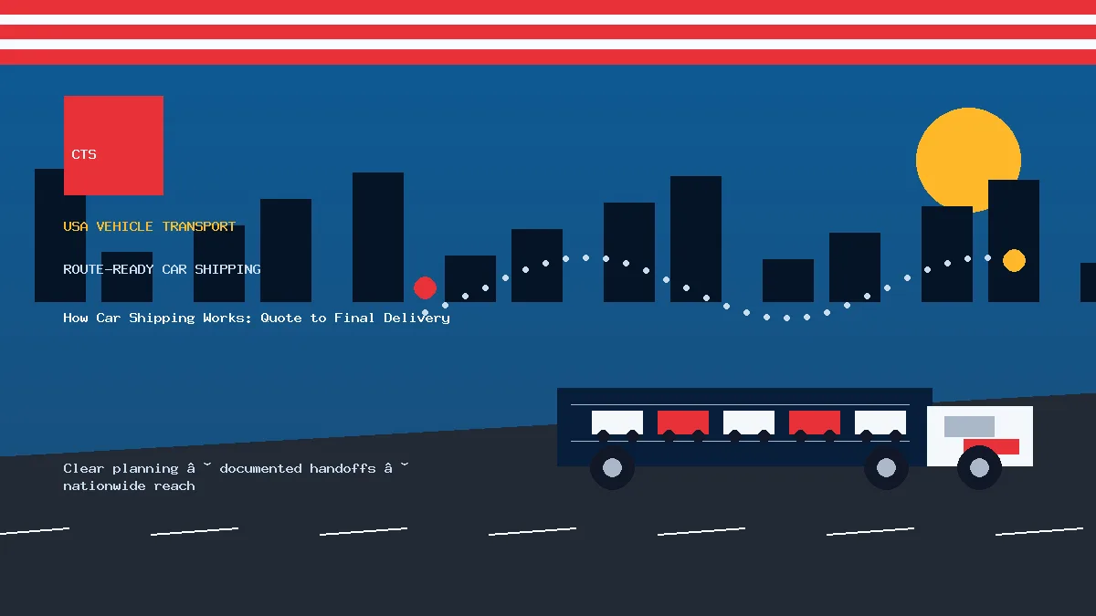 How Car Shipping Works: Quote to Final Delivery USA car transport visual