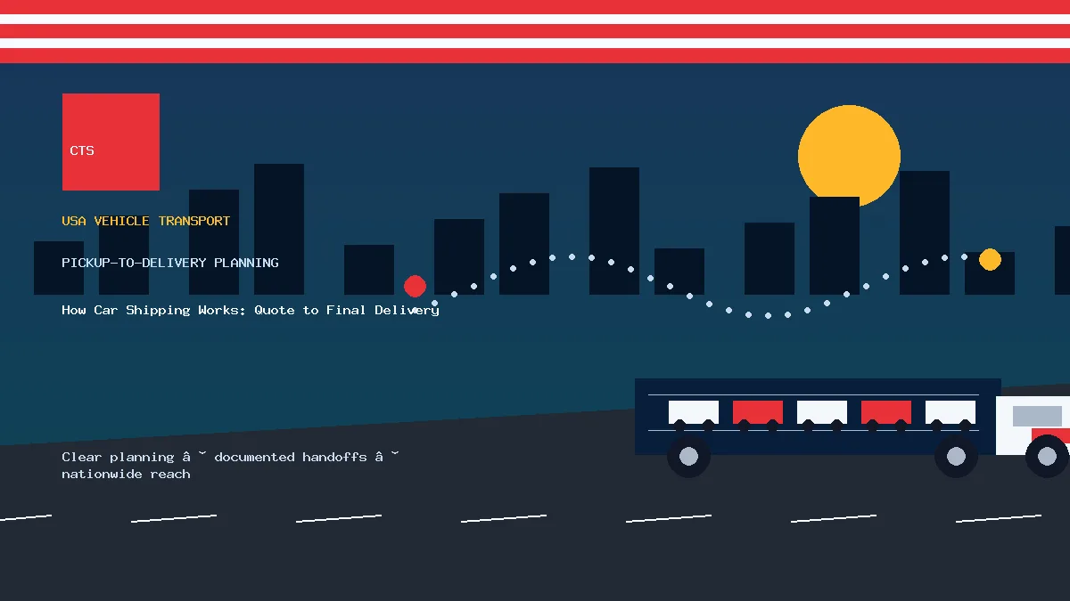 How Car Shipping Works: Quote to Final Delivery pickup to delivery planning